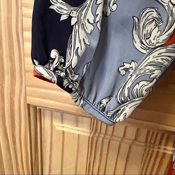 Peach Love Cream California blue red grey long sleeve shift dress tunic S - Picture 5 of 7